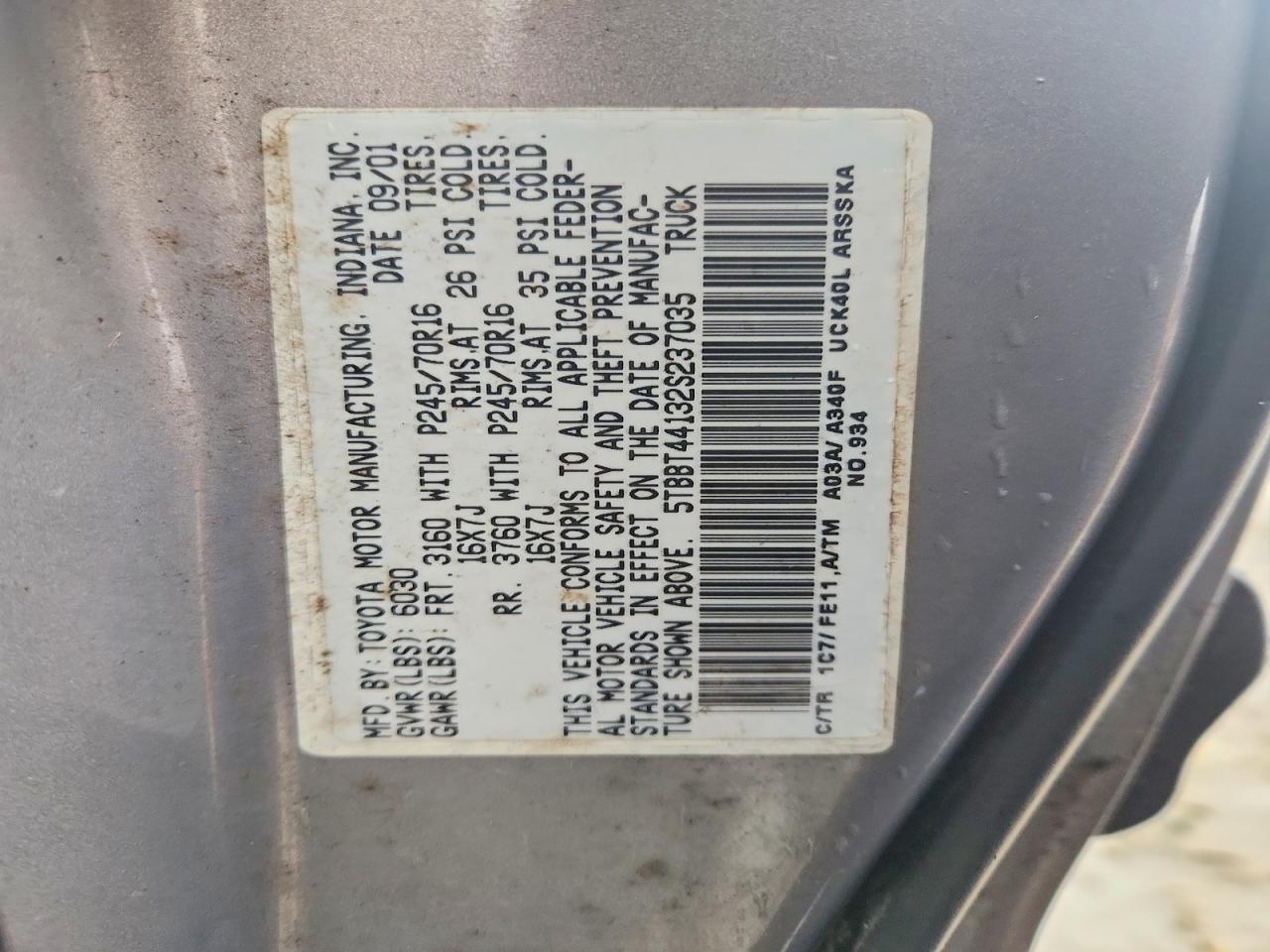 2002 TOYOTA TUNDRA