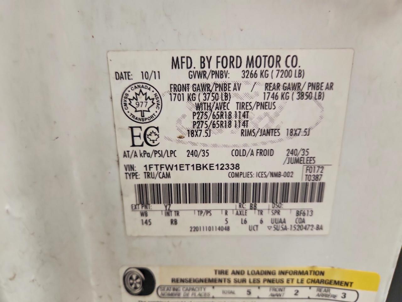 2011 FORD F-150