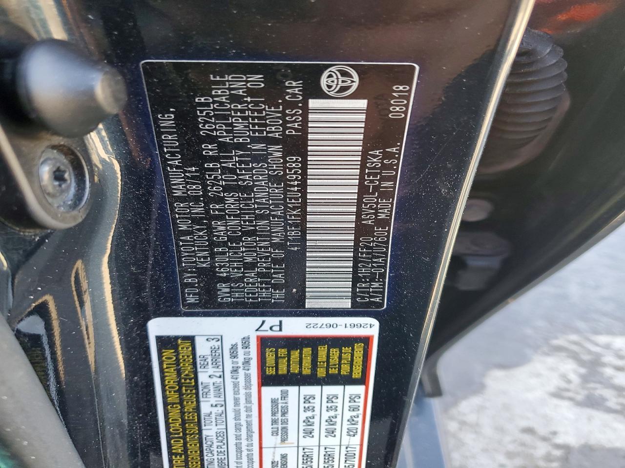 2014 TOYOTA CAMRY