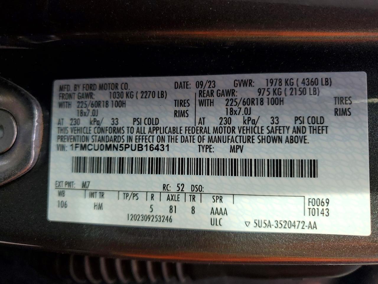 2023 FORD ESCAPE