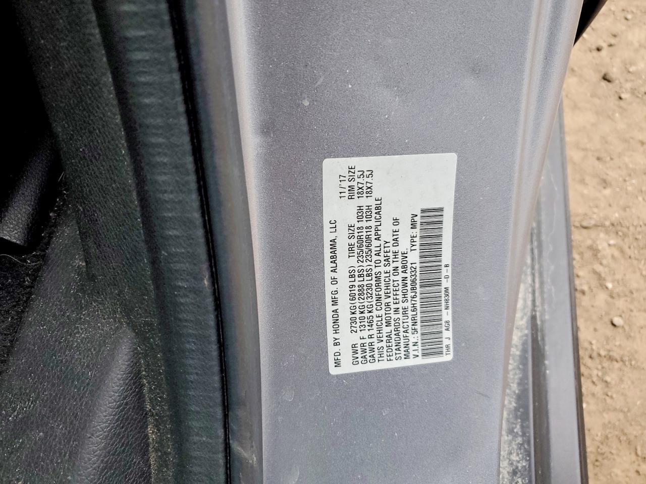 2018 HONDA ODYSSEY