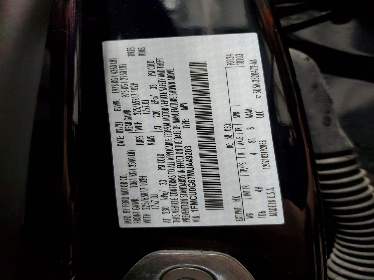 2021 FORD ESCAPE