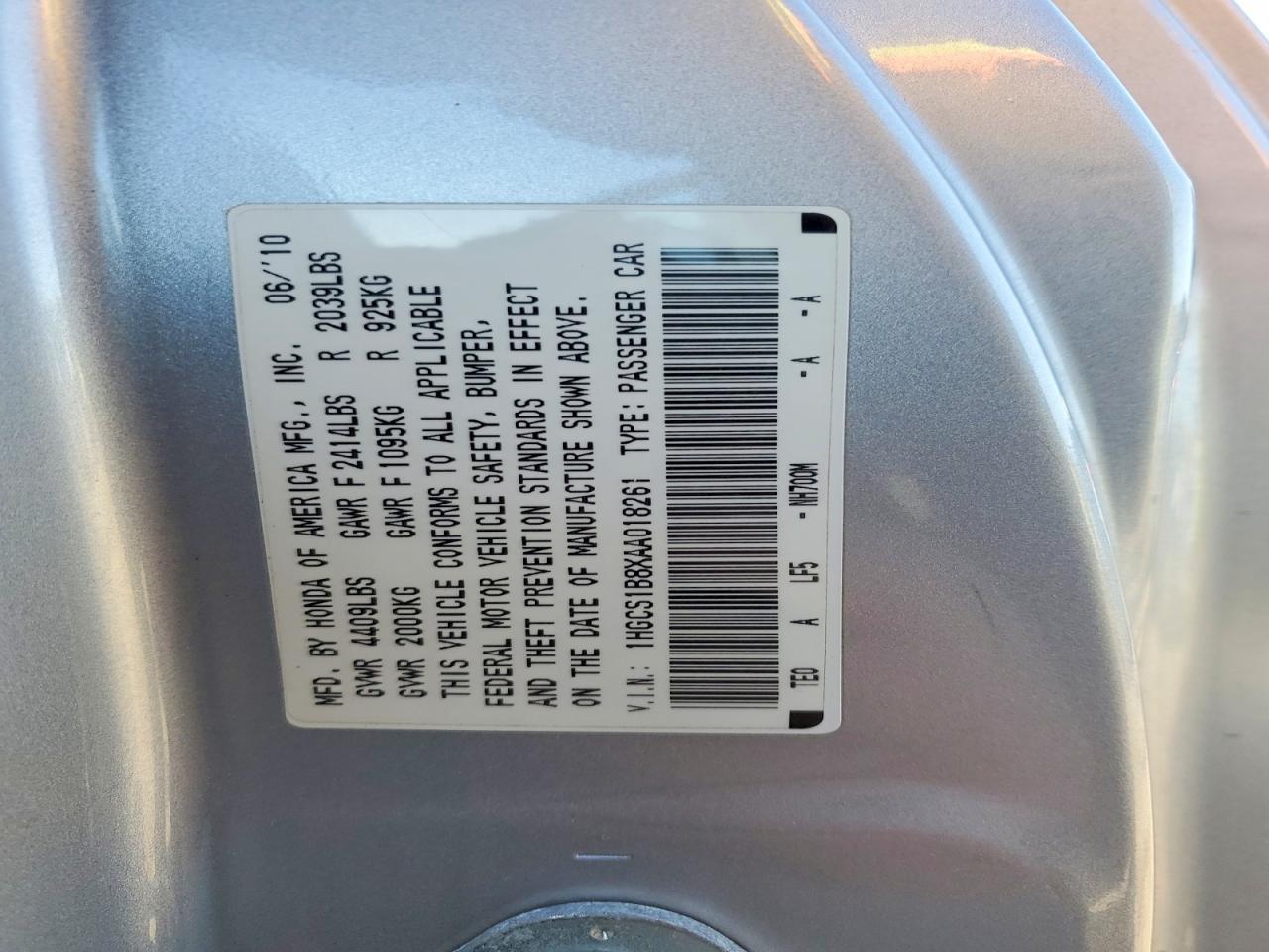 2010 HONDA ACCORD