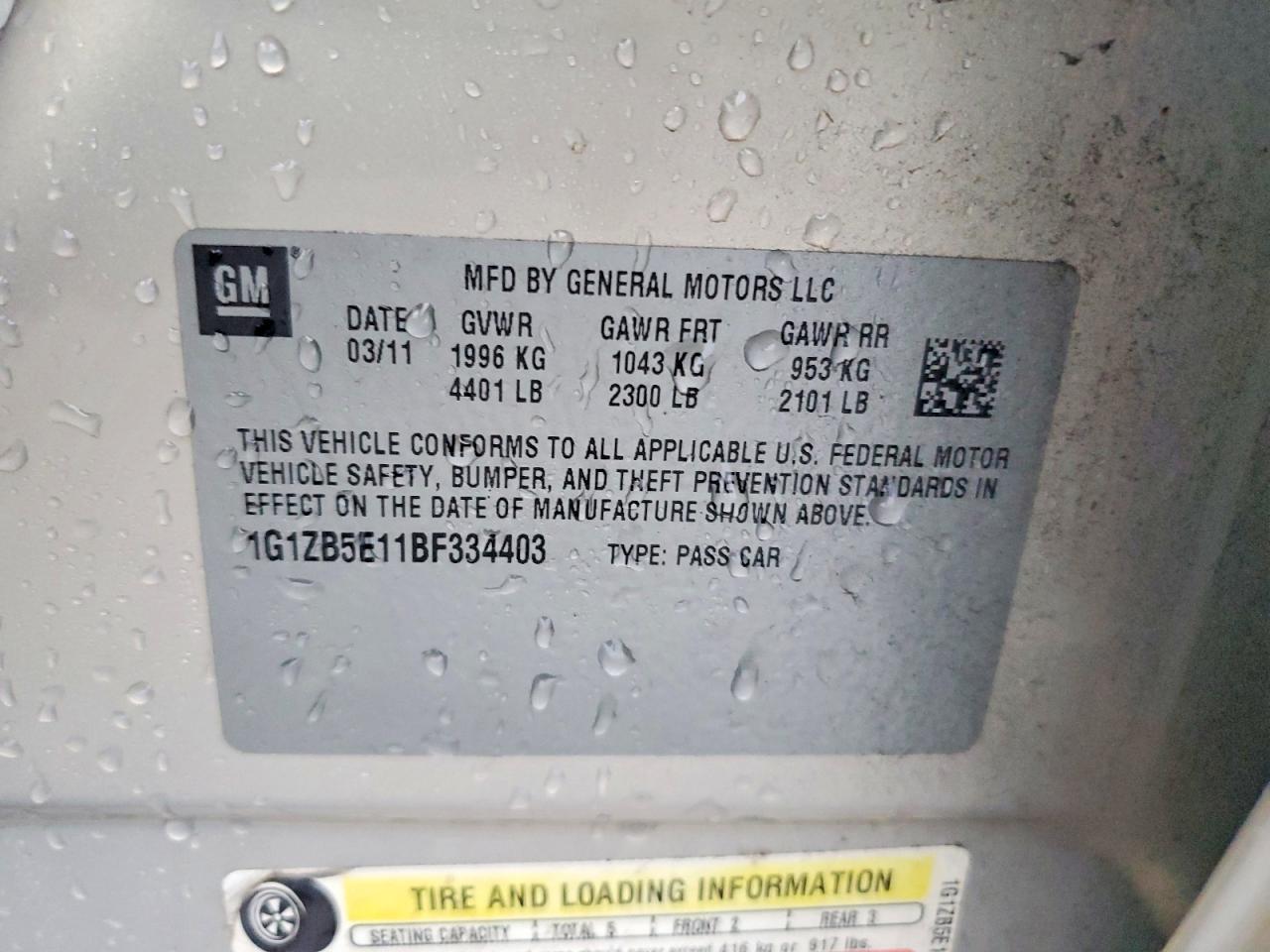 2011 CHEVROLET MALIBU