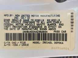 2010 TOYOTA COROLLA