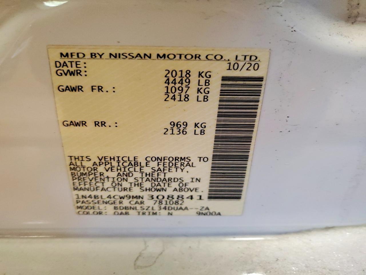 2021 NISSAN ALTIMA