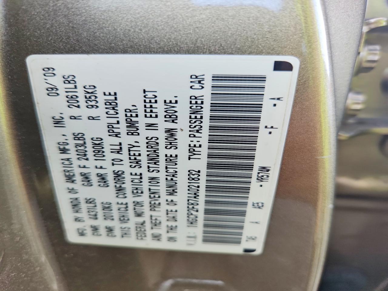 2010 HONDA ACCORD