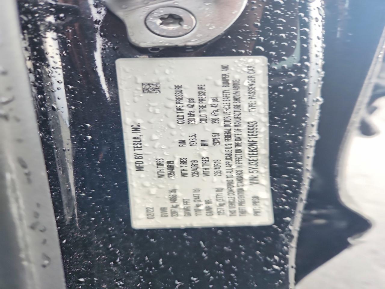 2022 TESLA MODEL 3