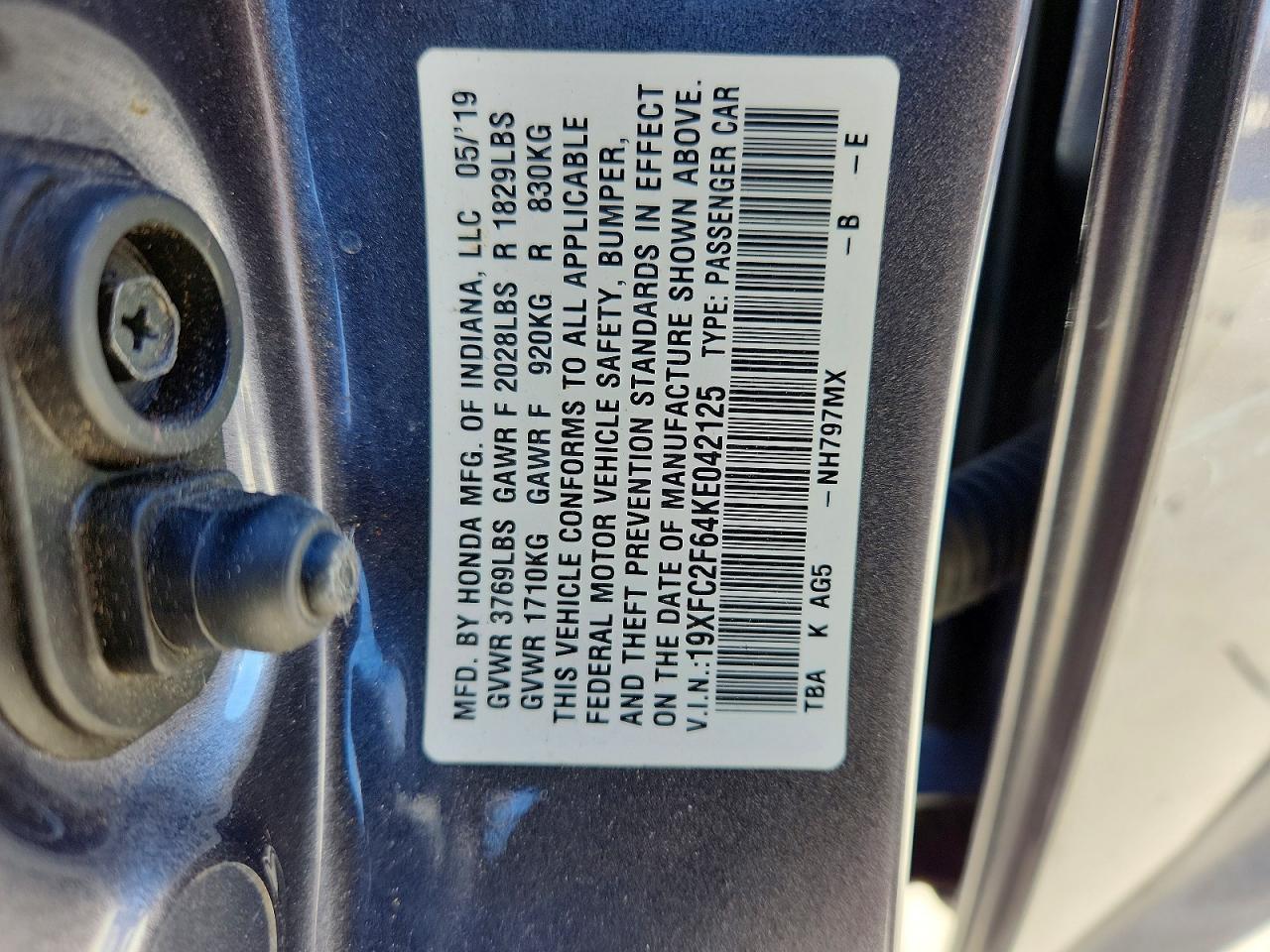 2019 HONDA CIVIC