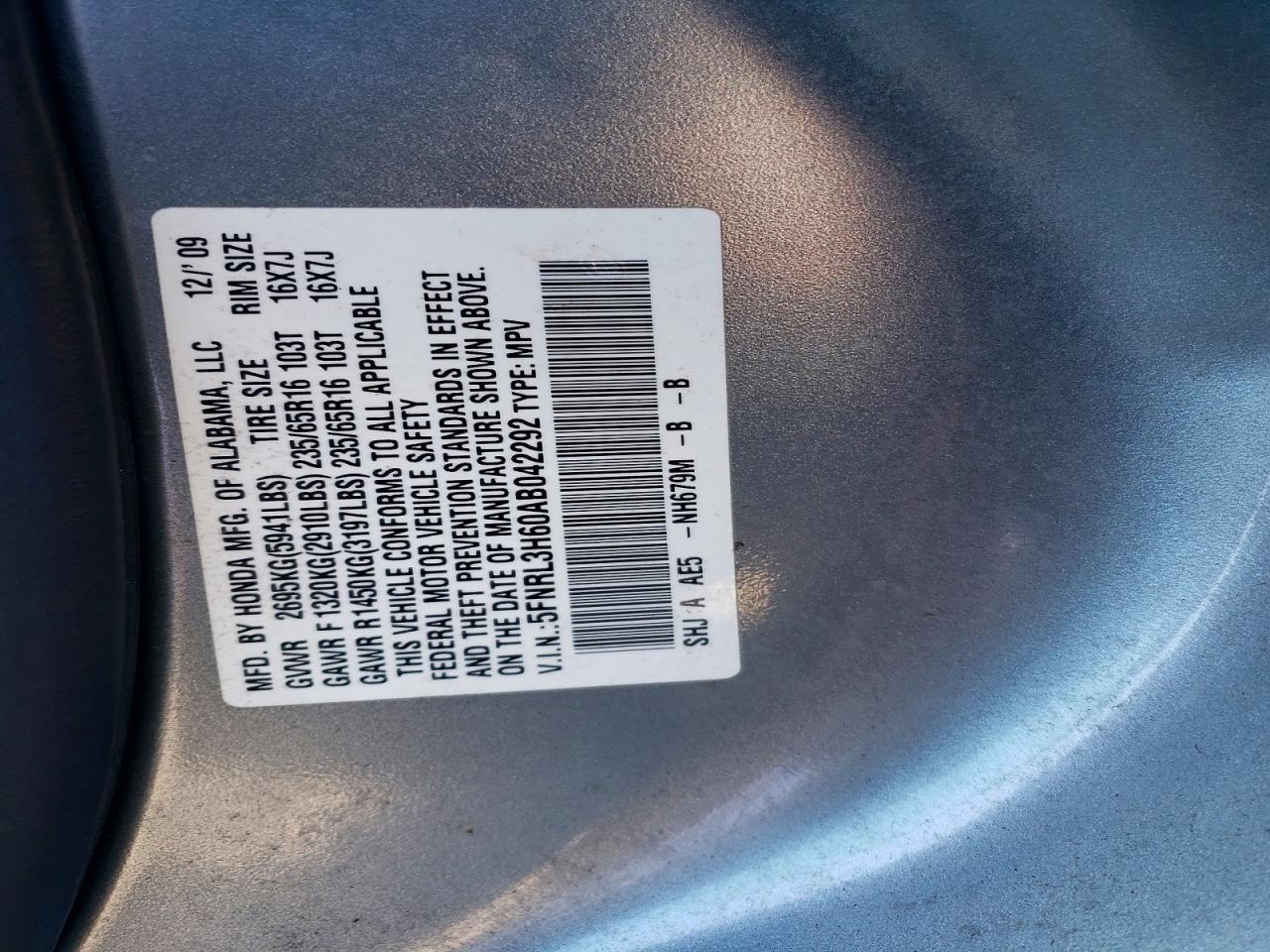 2010 HONDA ODYSSEY
