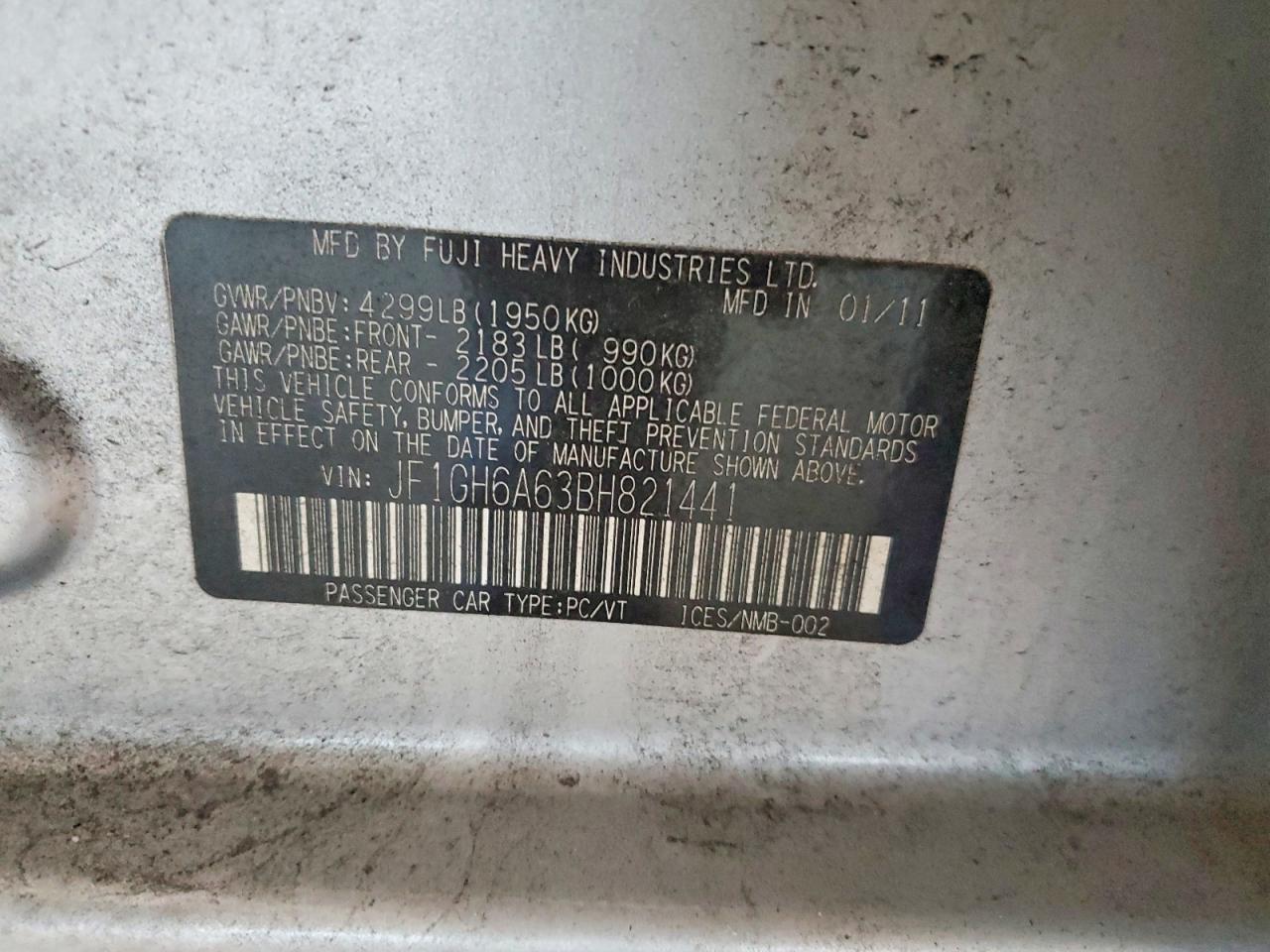 2011 SUBARU IMPREZA