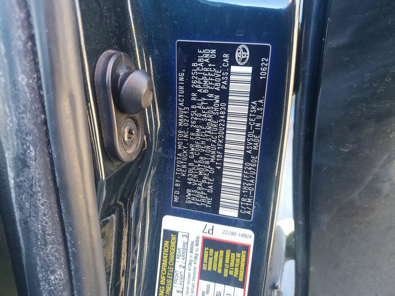 2013 TOYOTA CAMRY