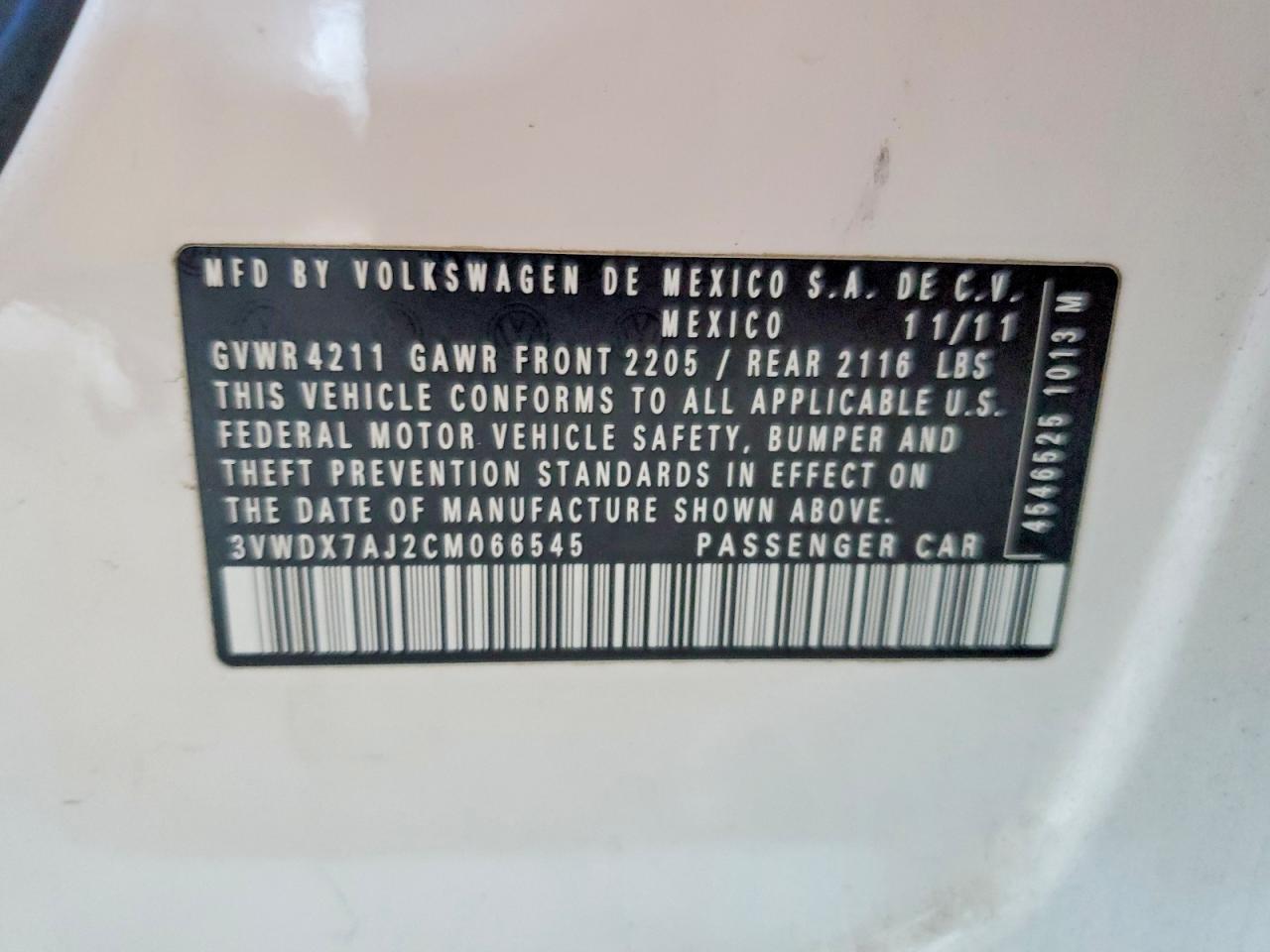 2012 VOLKSWAGEN JETTA