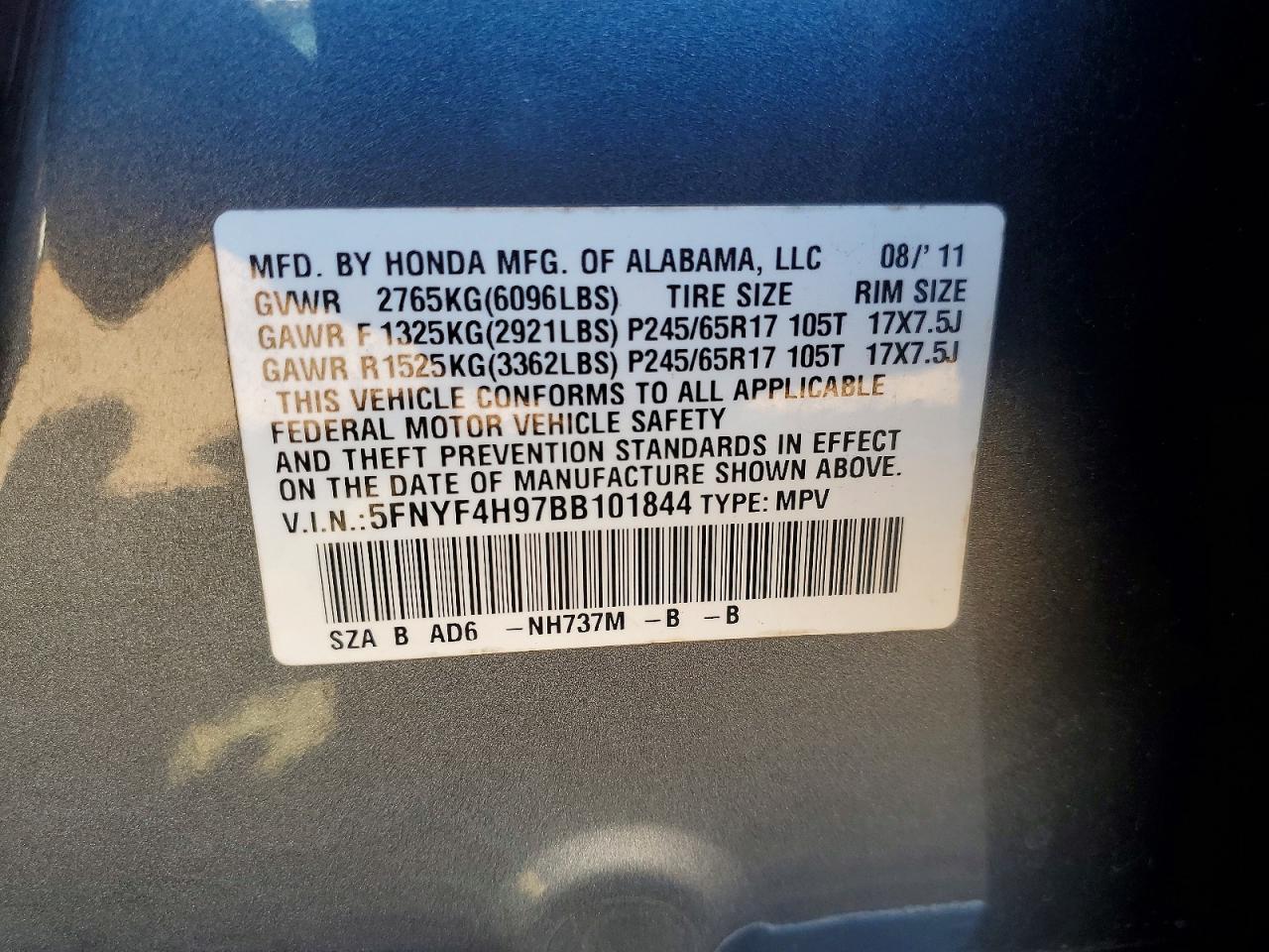 2011 HONDA PILOT