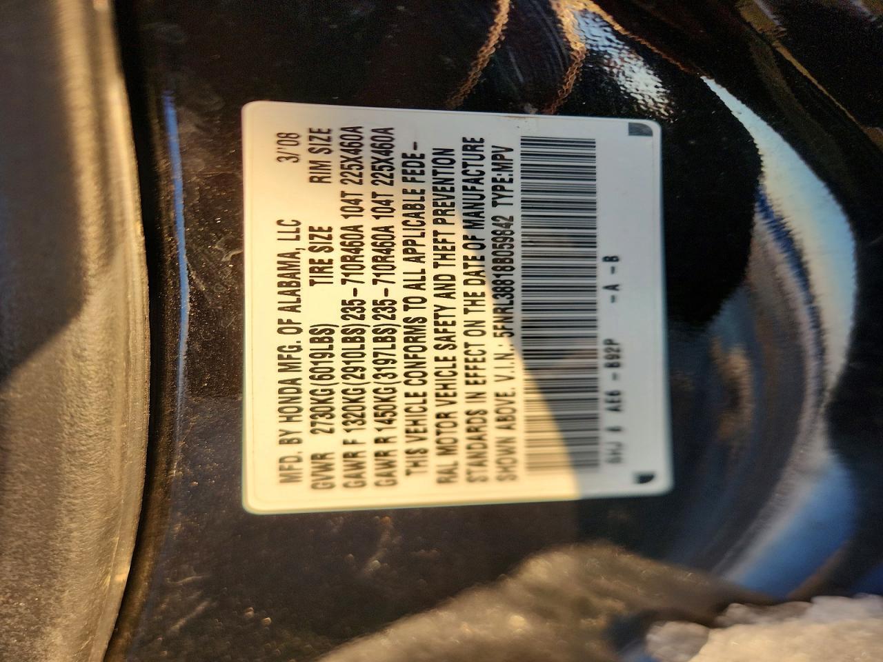 2008 HONDA ODYSSEY