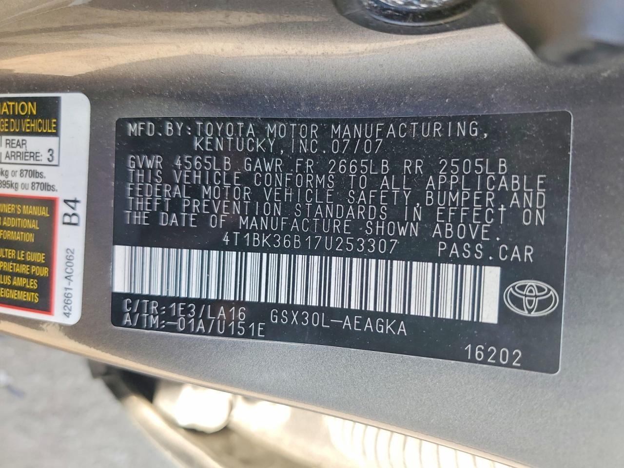 2007 TOYOTA Avalon