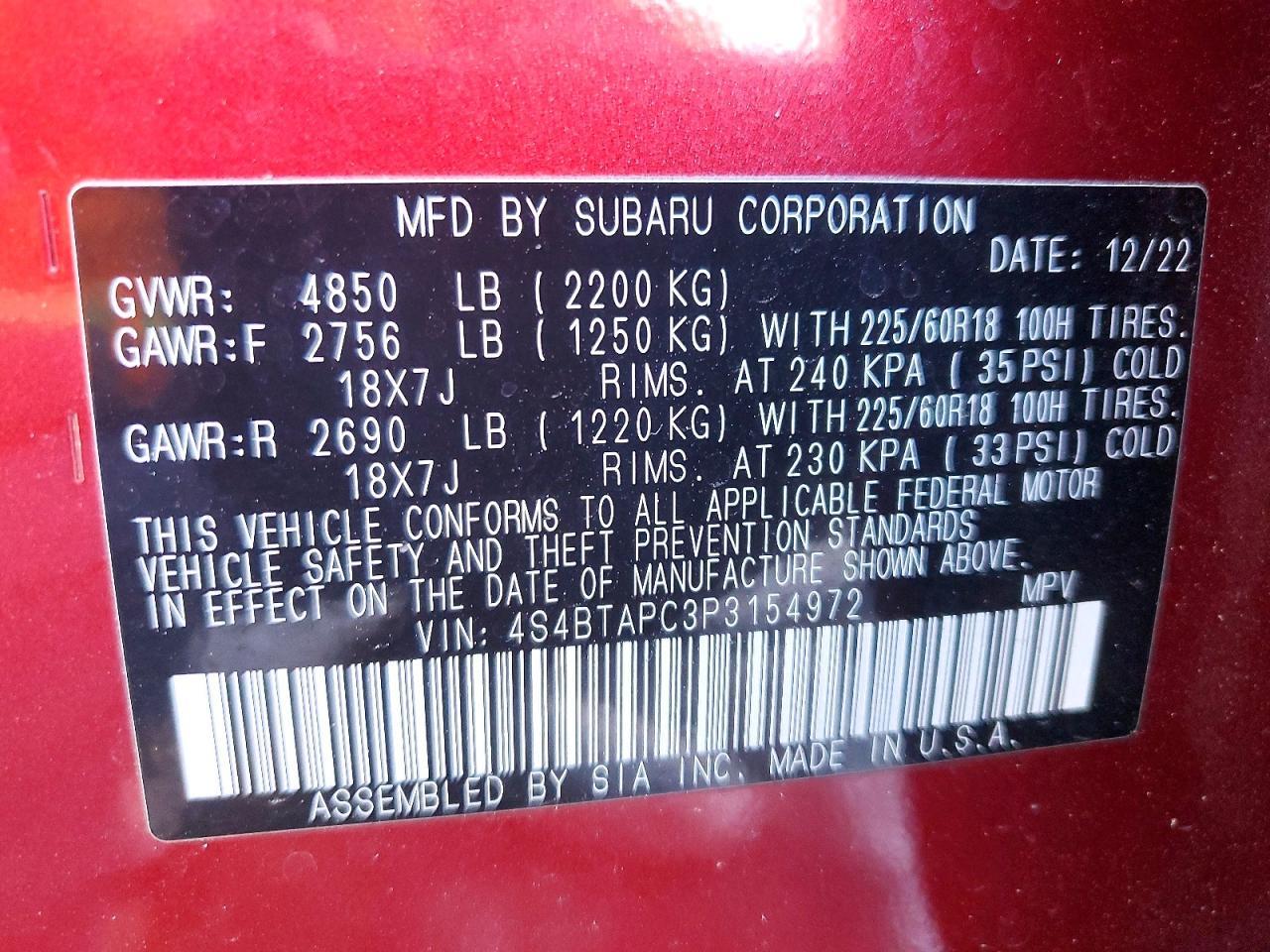 2023 SUBARU Outback