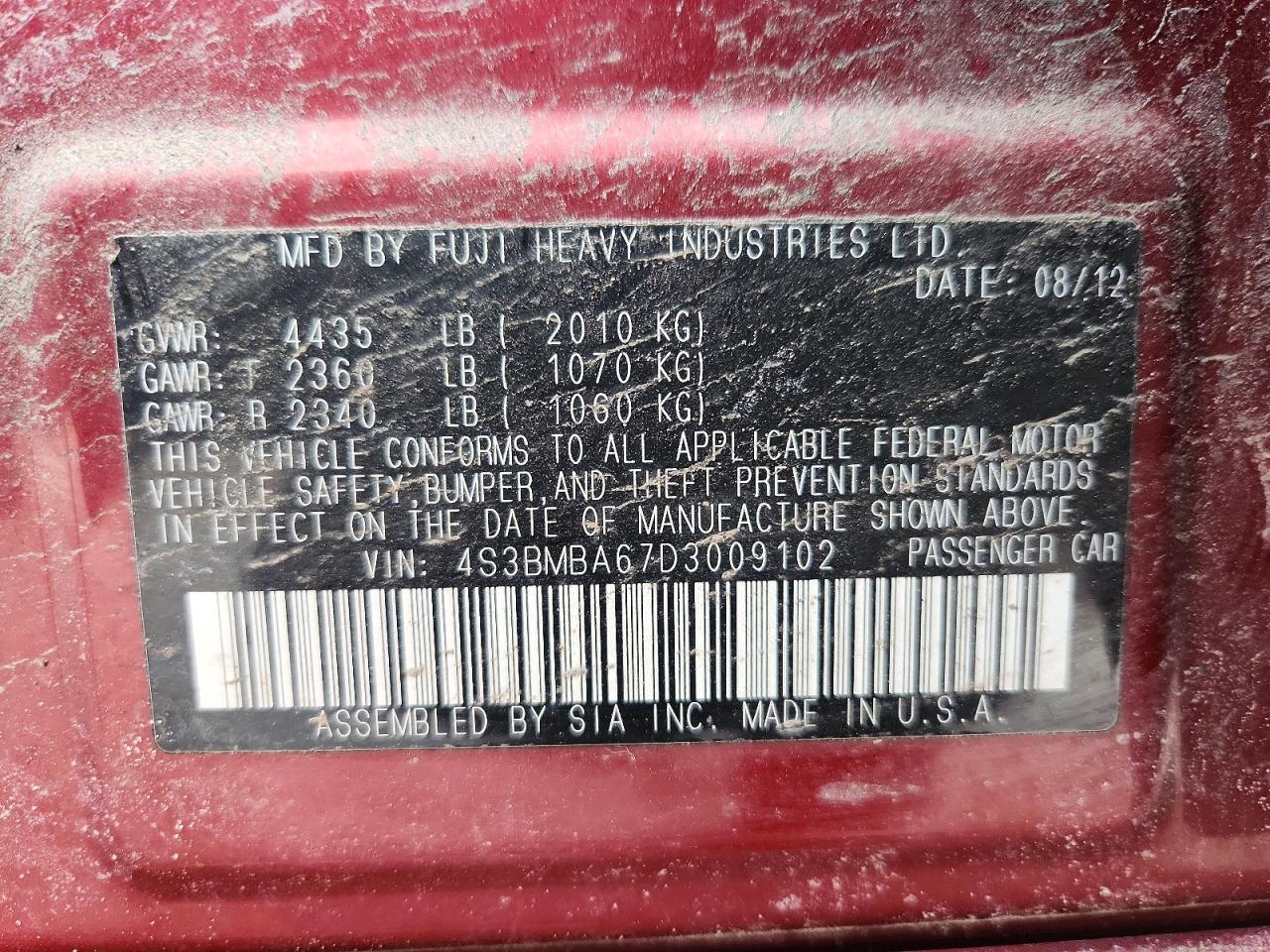 2013 SUBARU Legacy