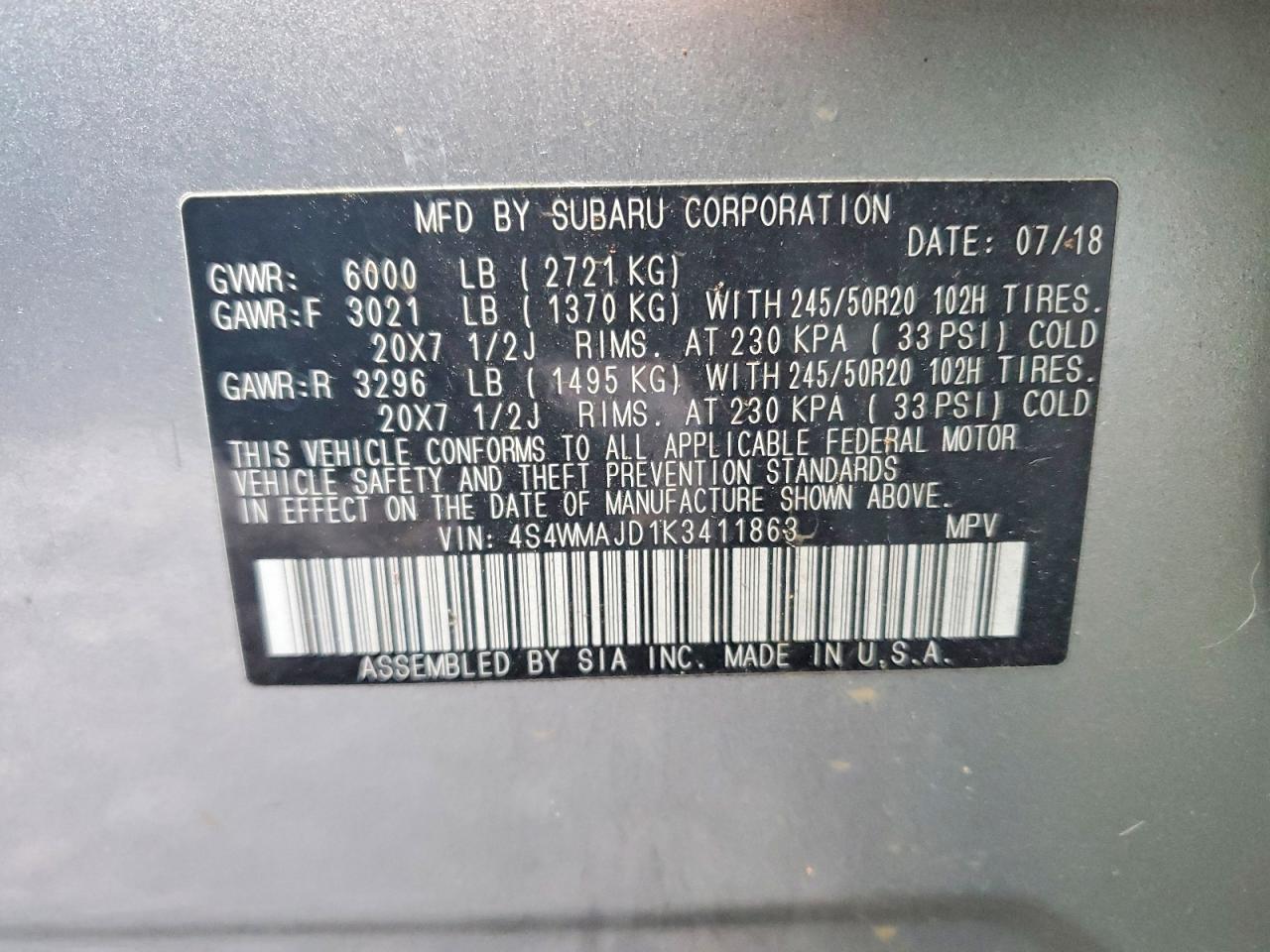2019 SUBARU Ascent