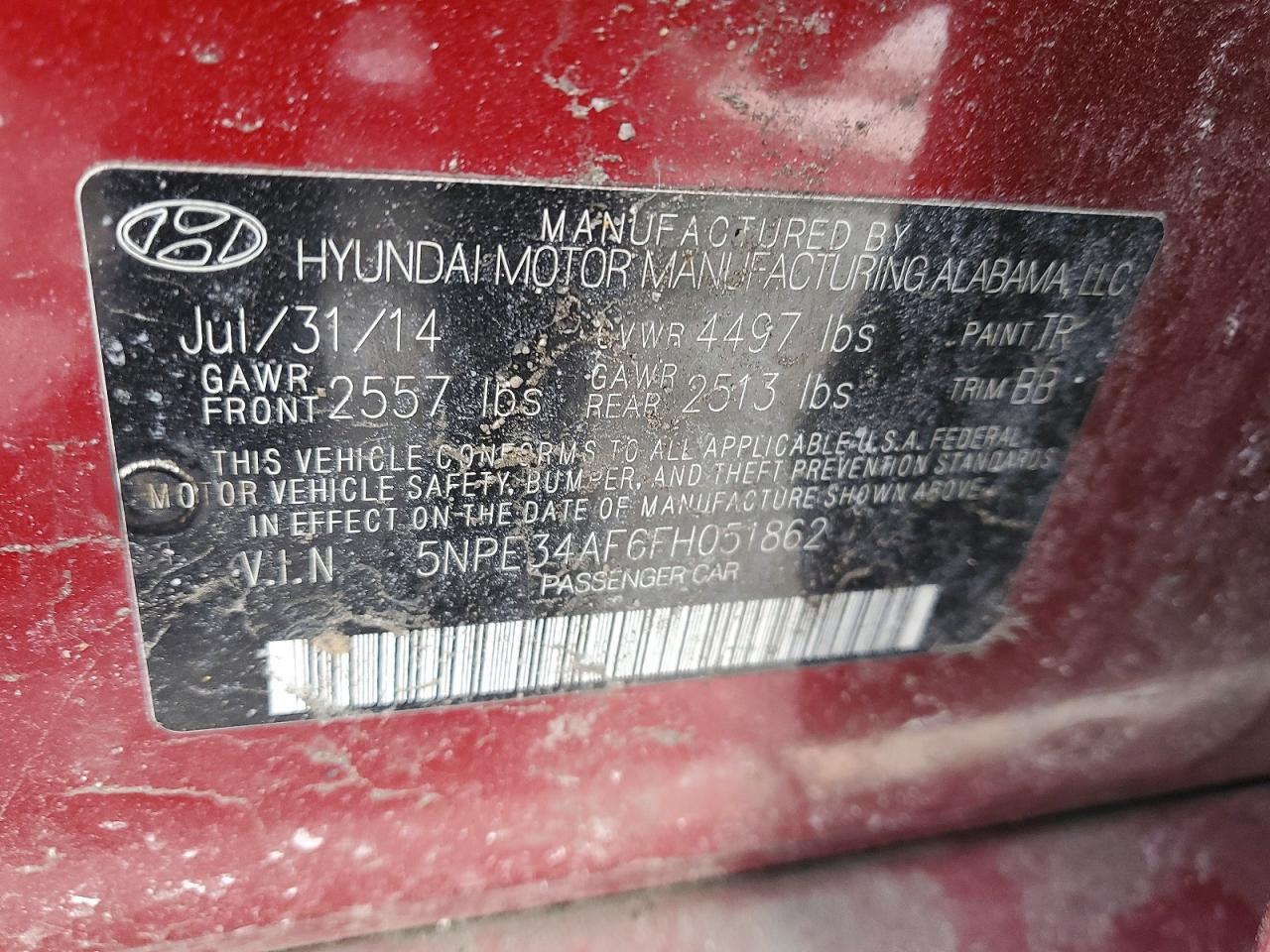2015 HYUNDAI SONATA