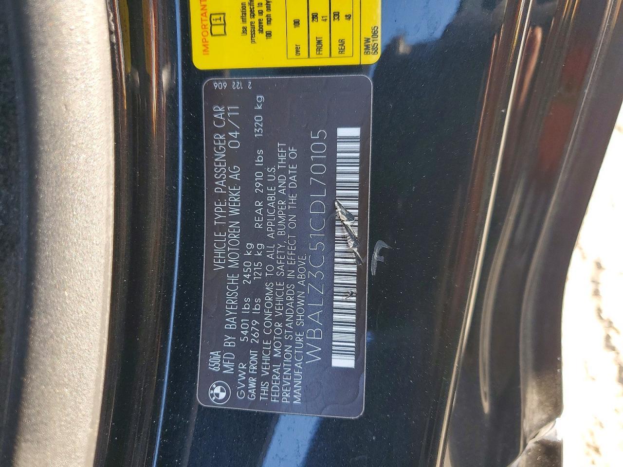 2012 BMW 6 Series