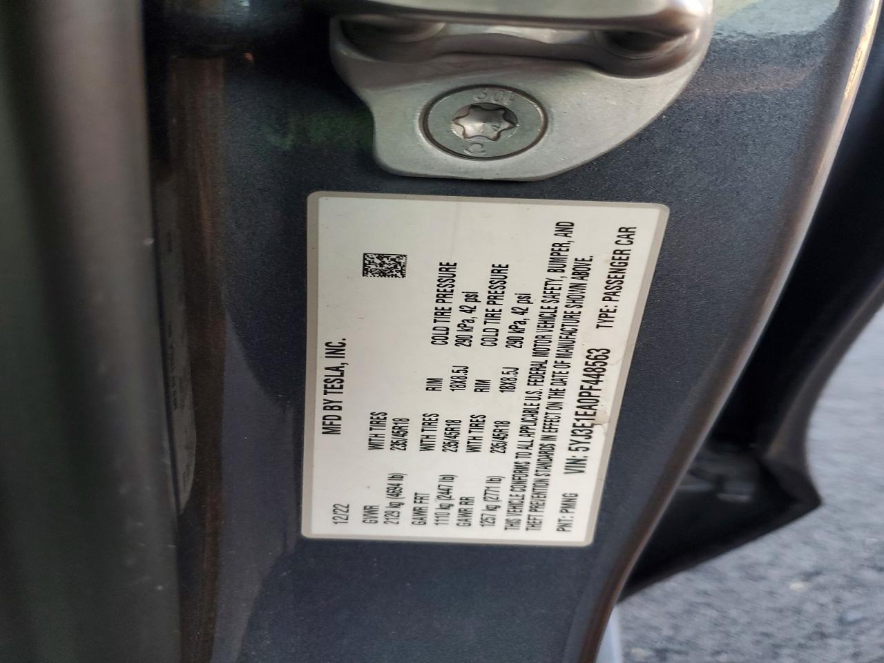 2023 TESLA MODEL 3