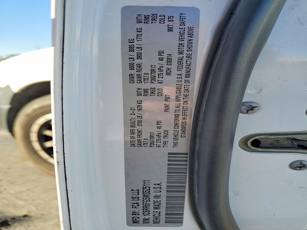 2021 RAM 1500