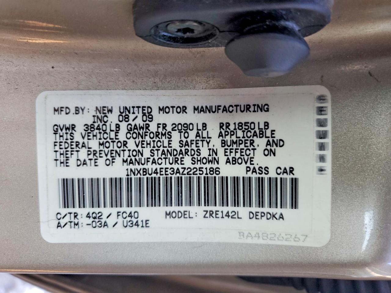 2010 TOYOTA COROLLA