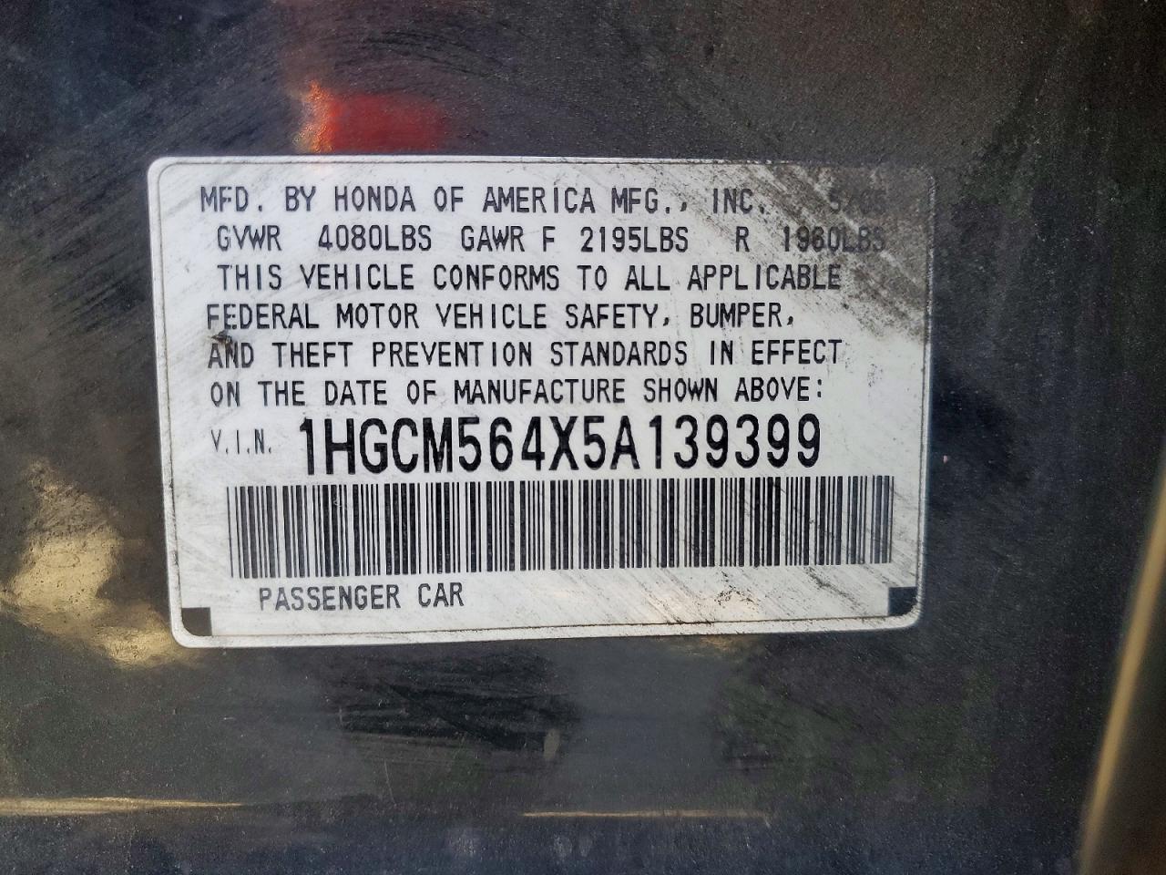 2005 HONDA ACCORD