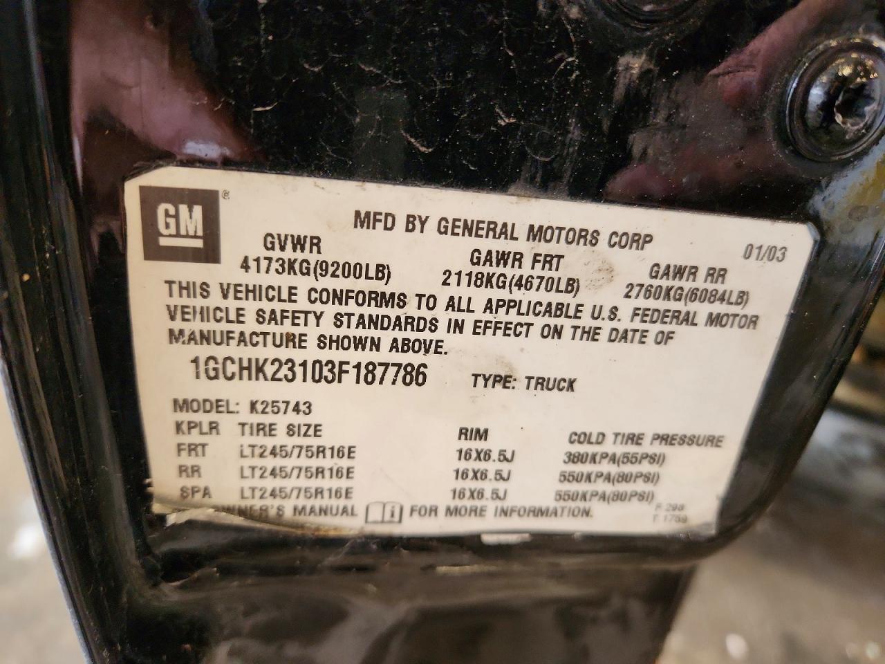 2003 CHEVROLET Silverado 2500