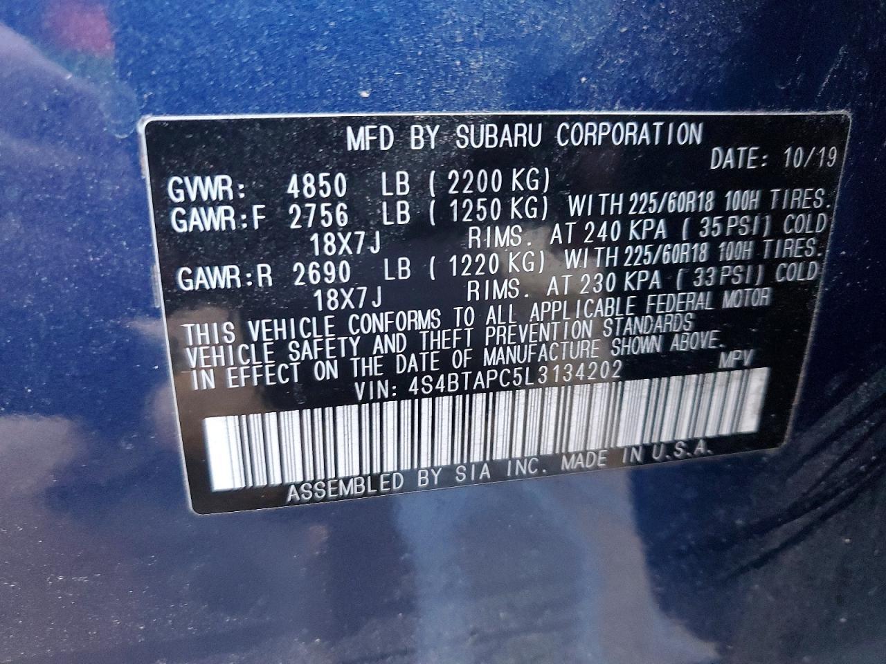 2020 SUBARU Outback