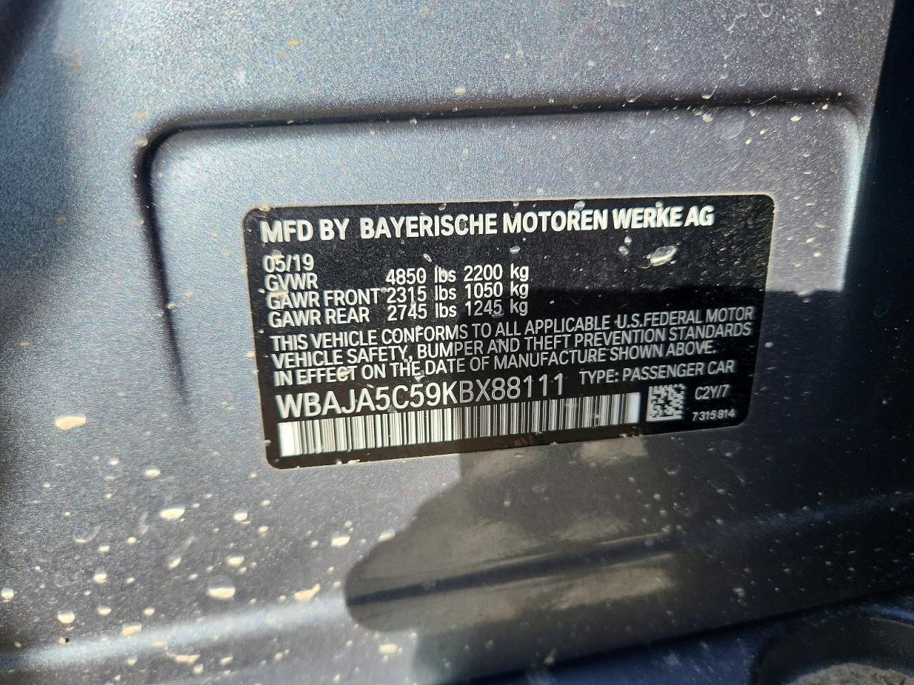 2019 BMW 5 series