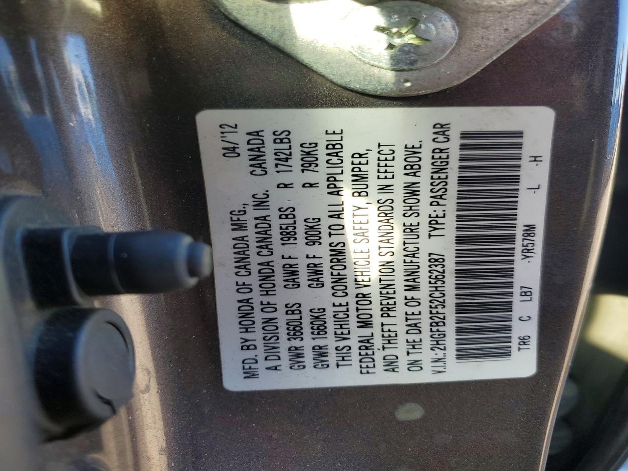 2012 HONDA CIVIC