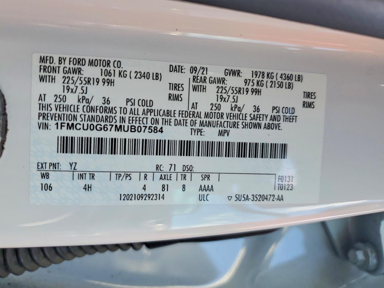 2021 FORD ESCAPE