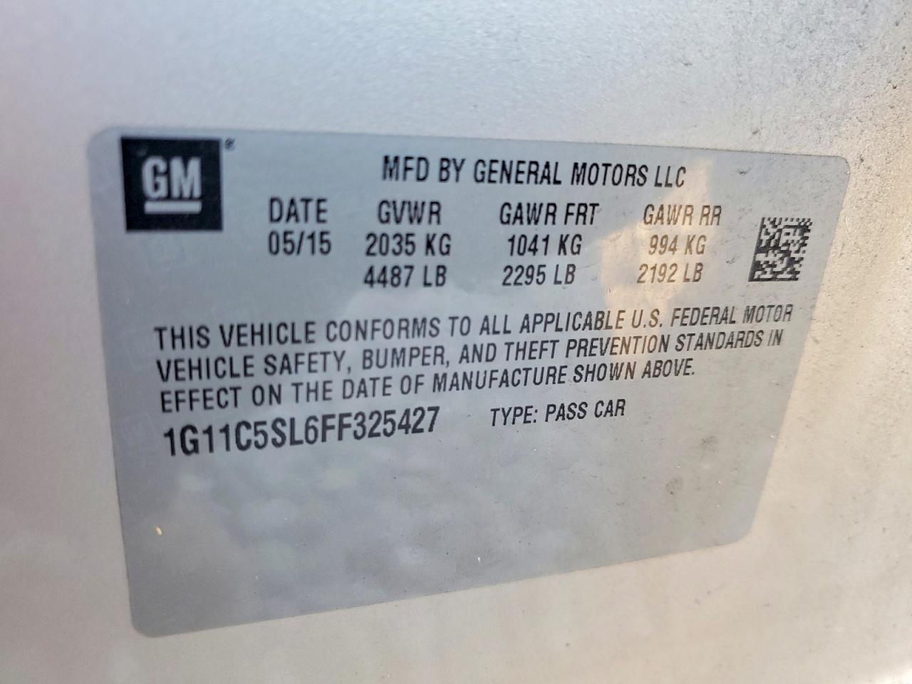 2015 CHEVROLET MALIBU