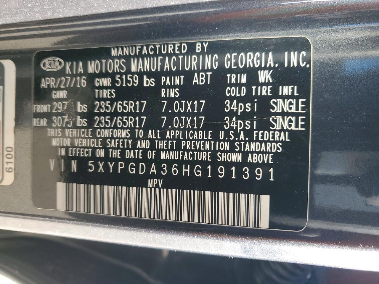 2017 KIA SORENTO