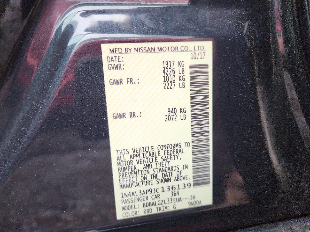 2018 NISSAN ALTIMA