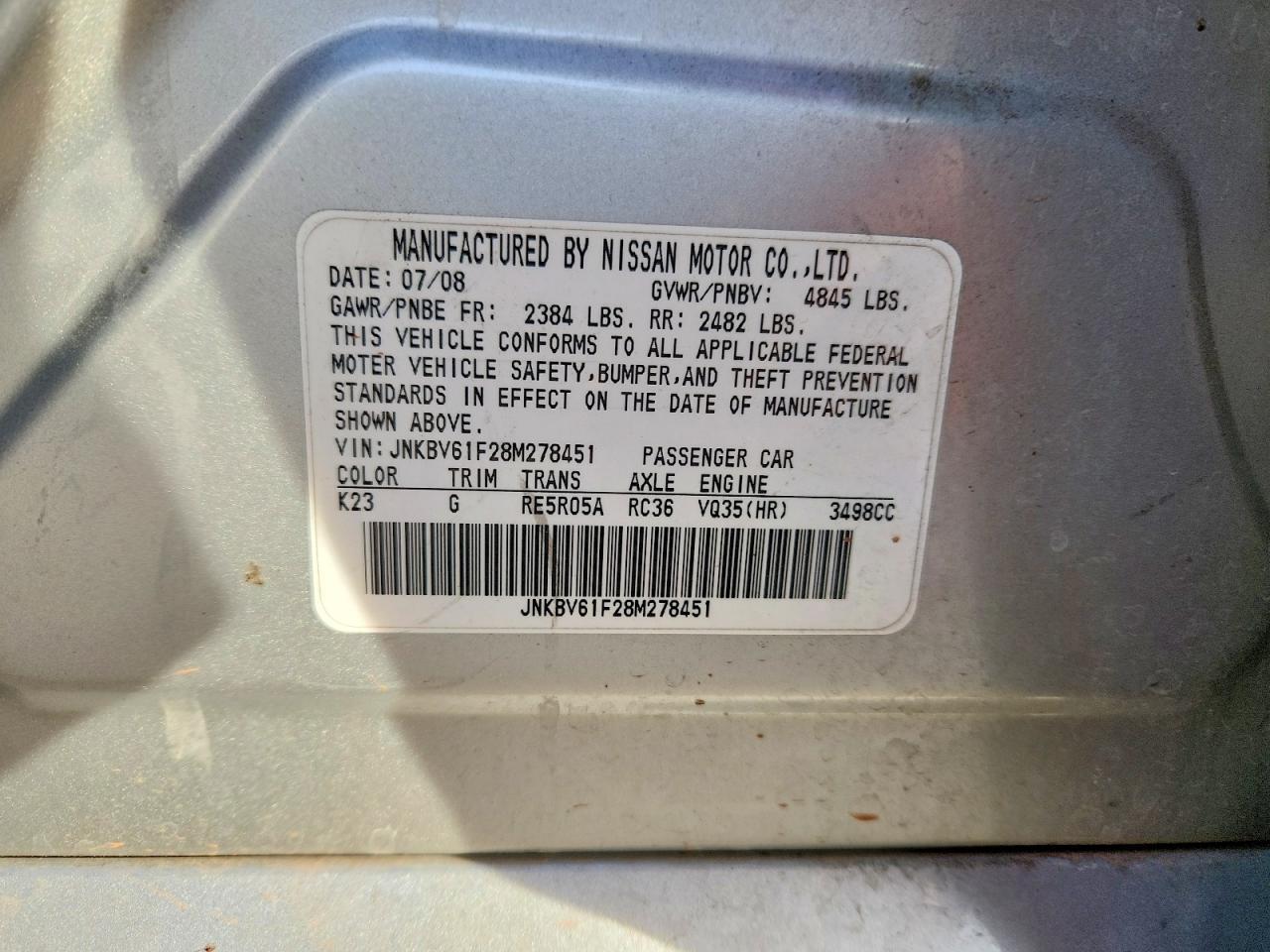 2008 INFINITI G35