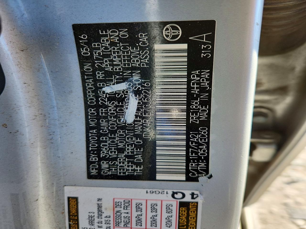 2016 TOYOTA SCION