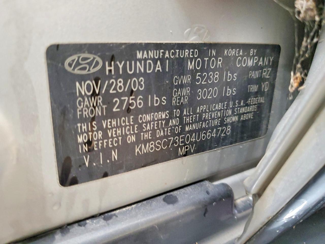 2004 HYUNDAI SANTA FE