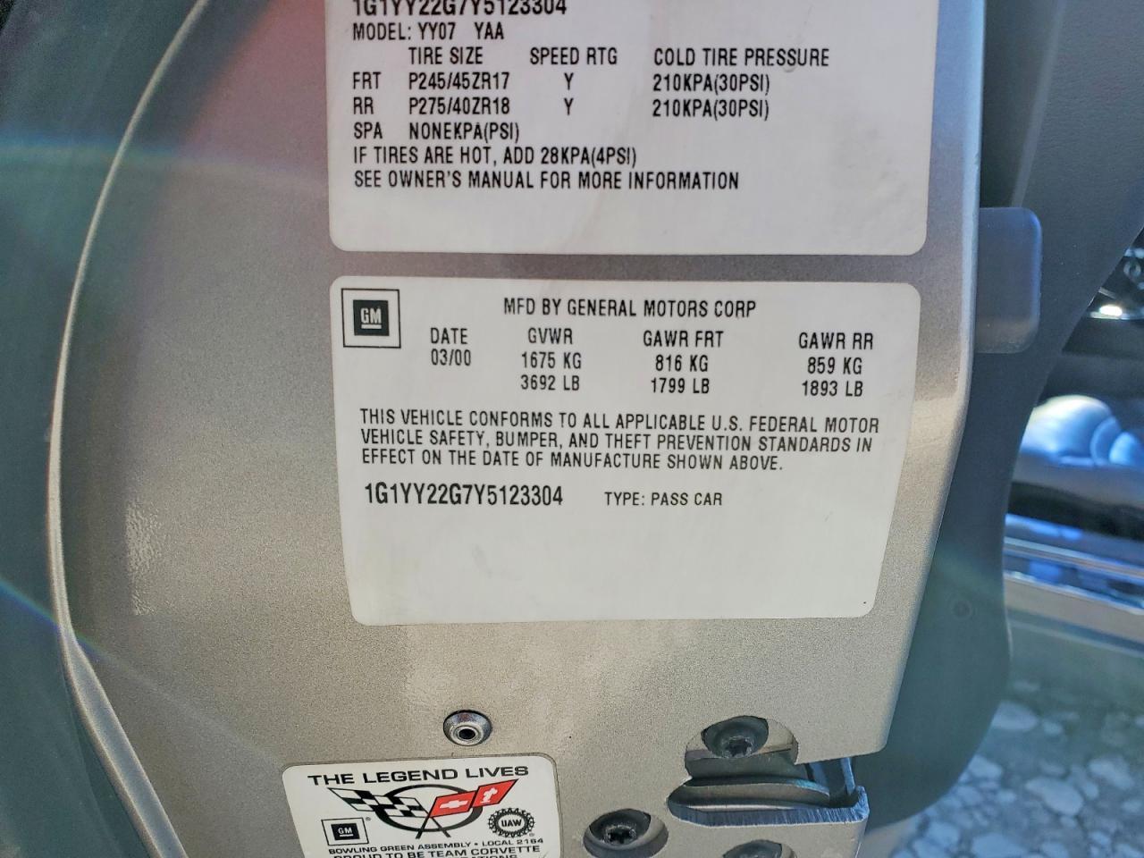 2000 CHEVROLET CORVETTE