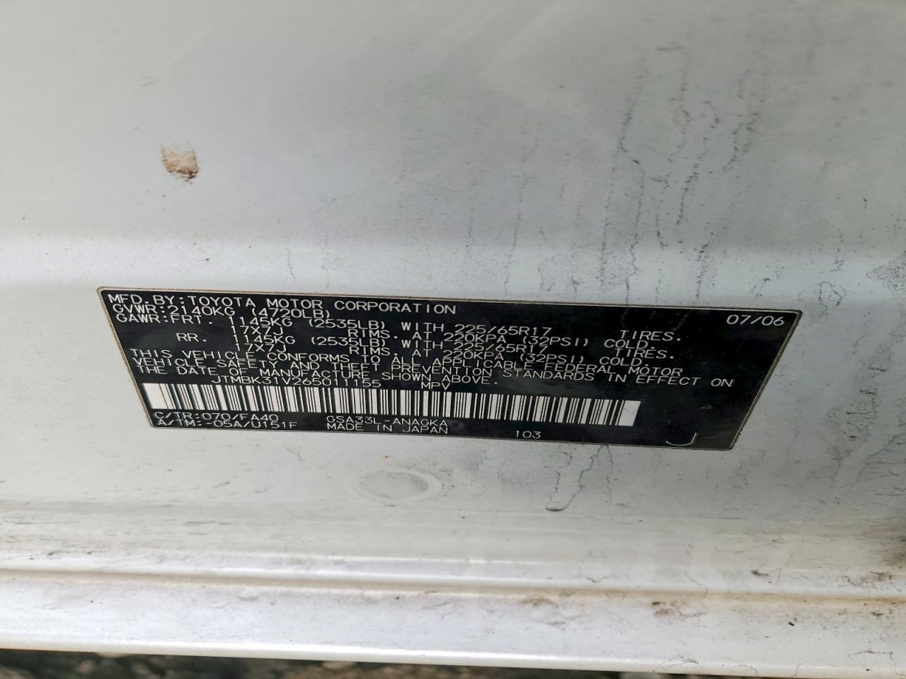 2006 TOYOTA RAV4