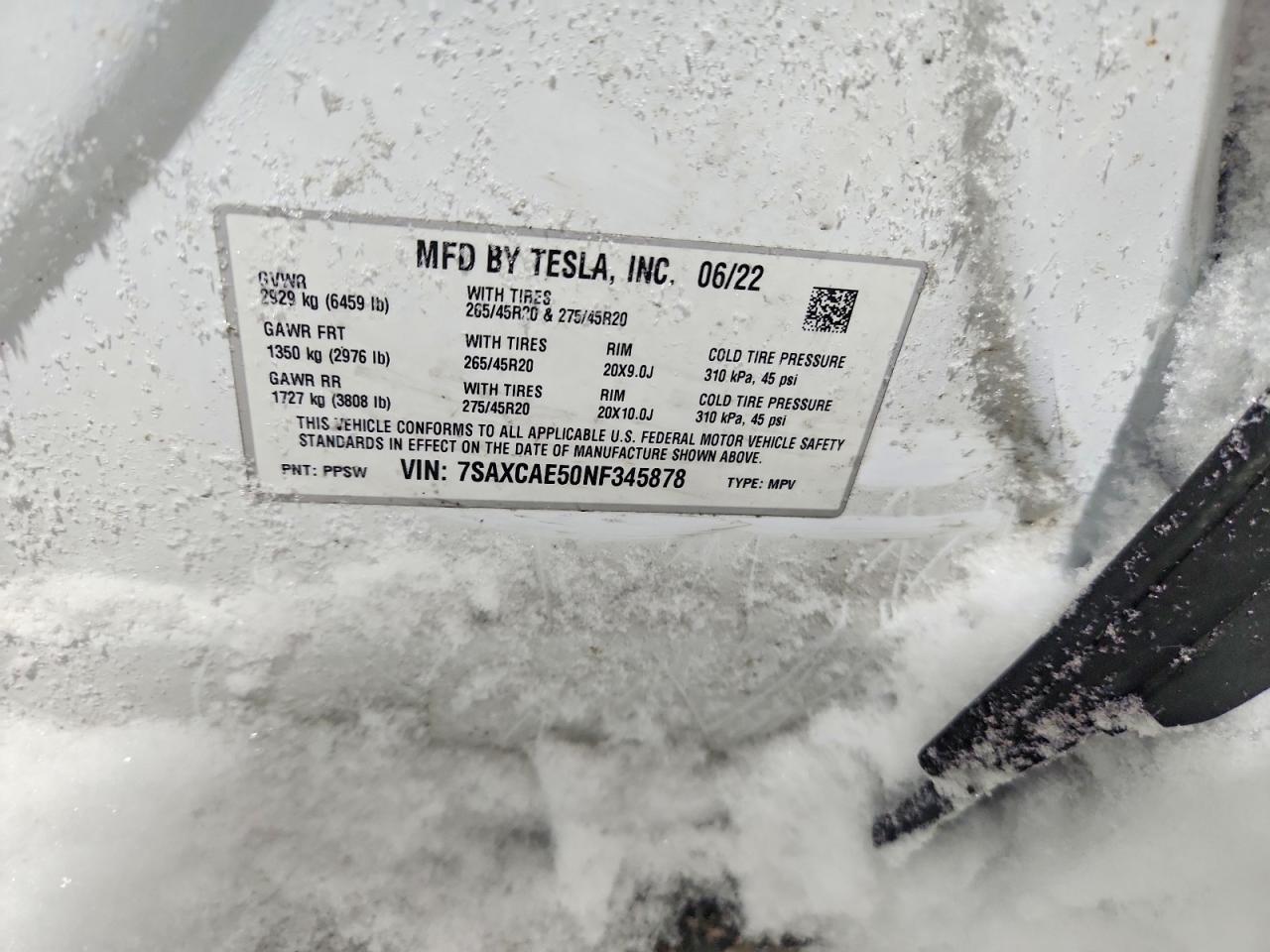 2022 TESLA MODEL X
