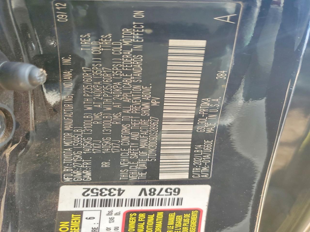 2013 TOYOTA SIENNA