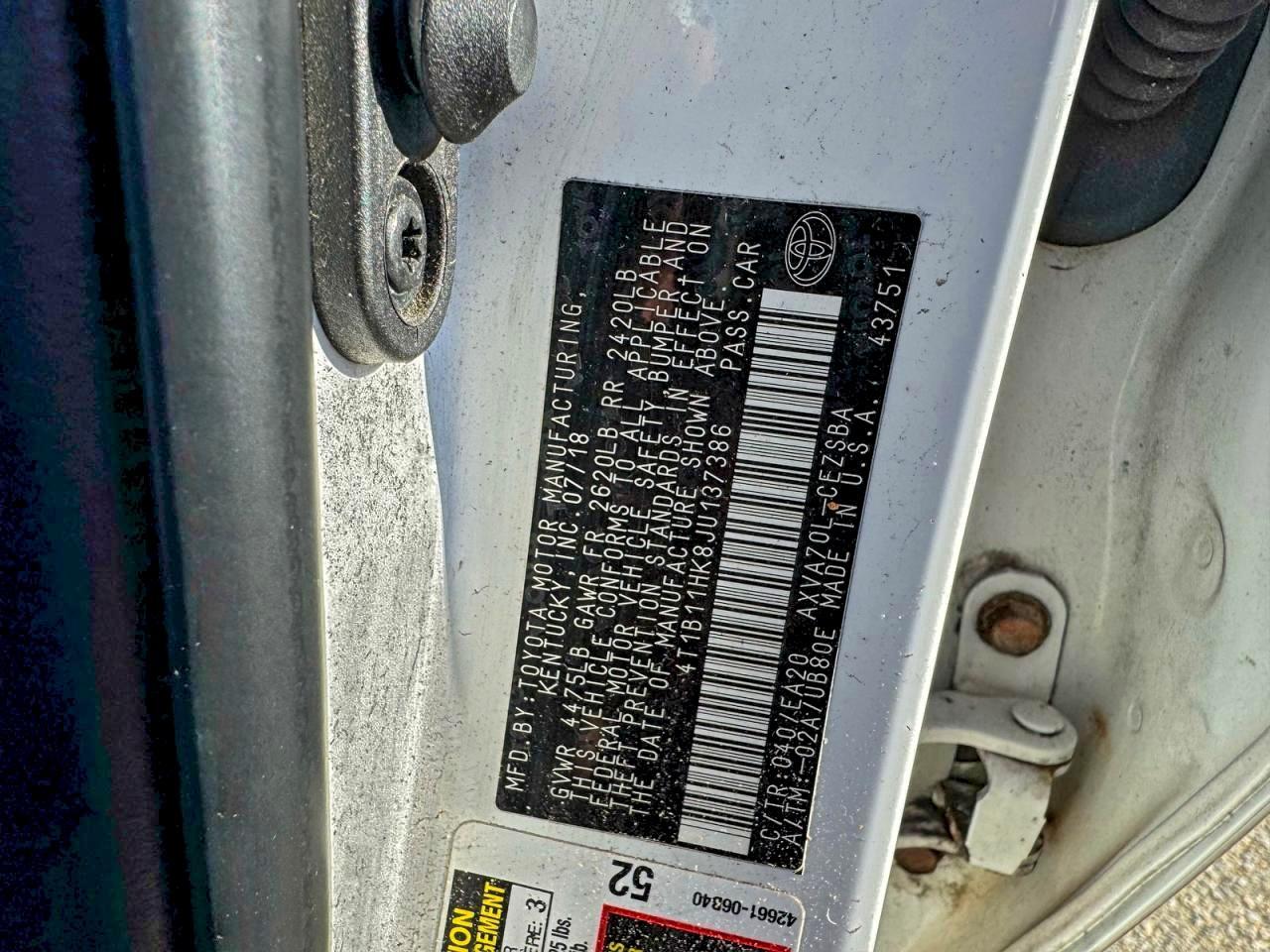 2018 TOYOTA CAMRY