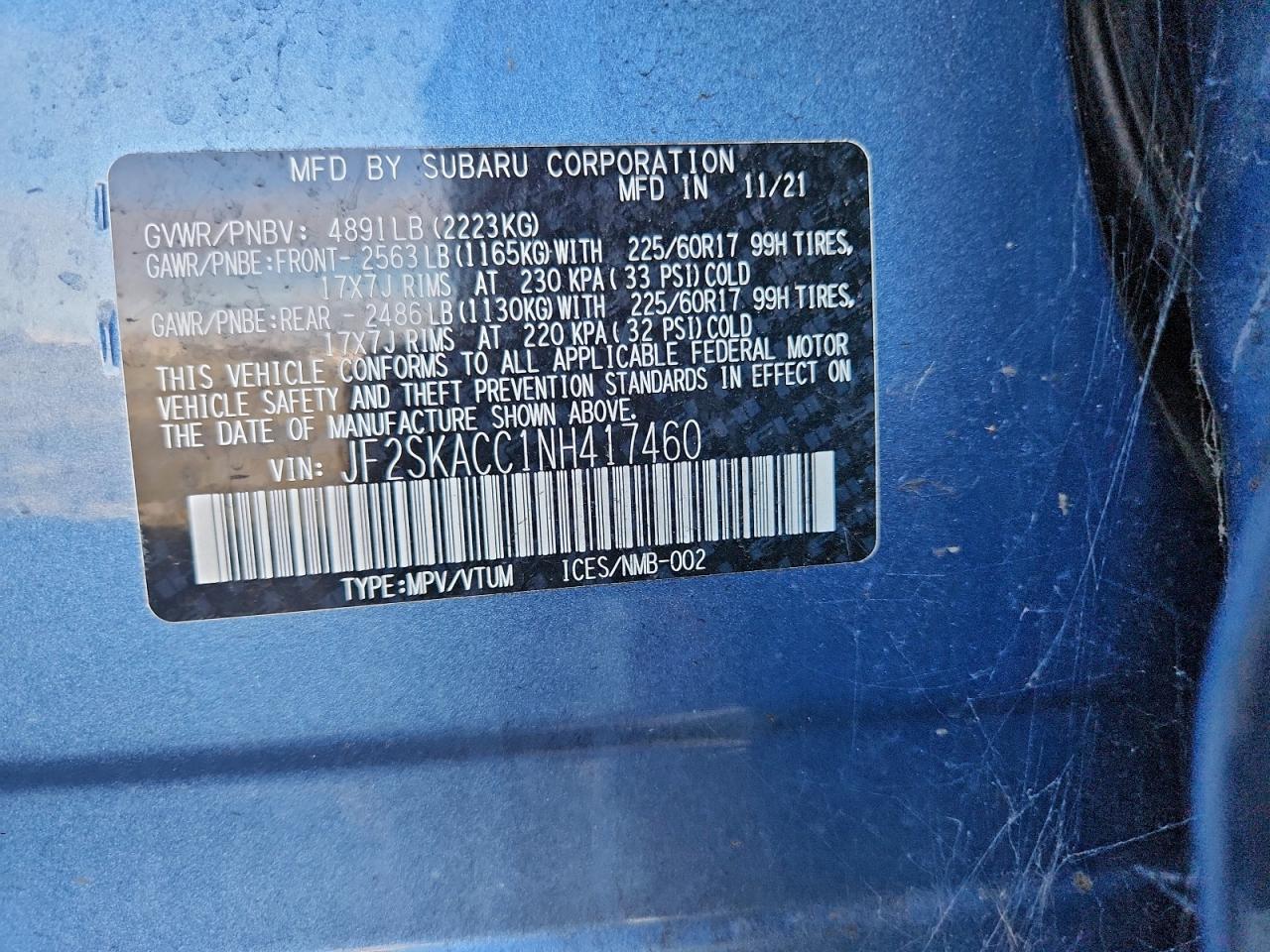 2022 SUBARU FORESTER