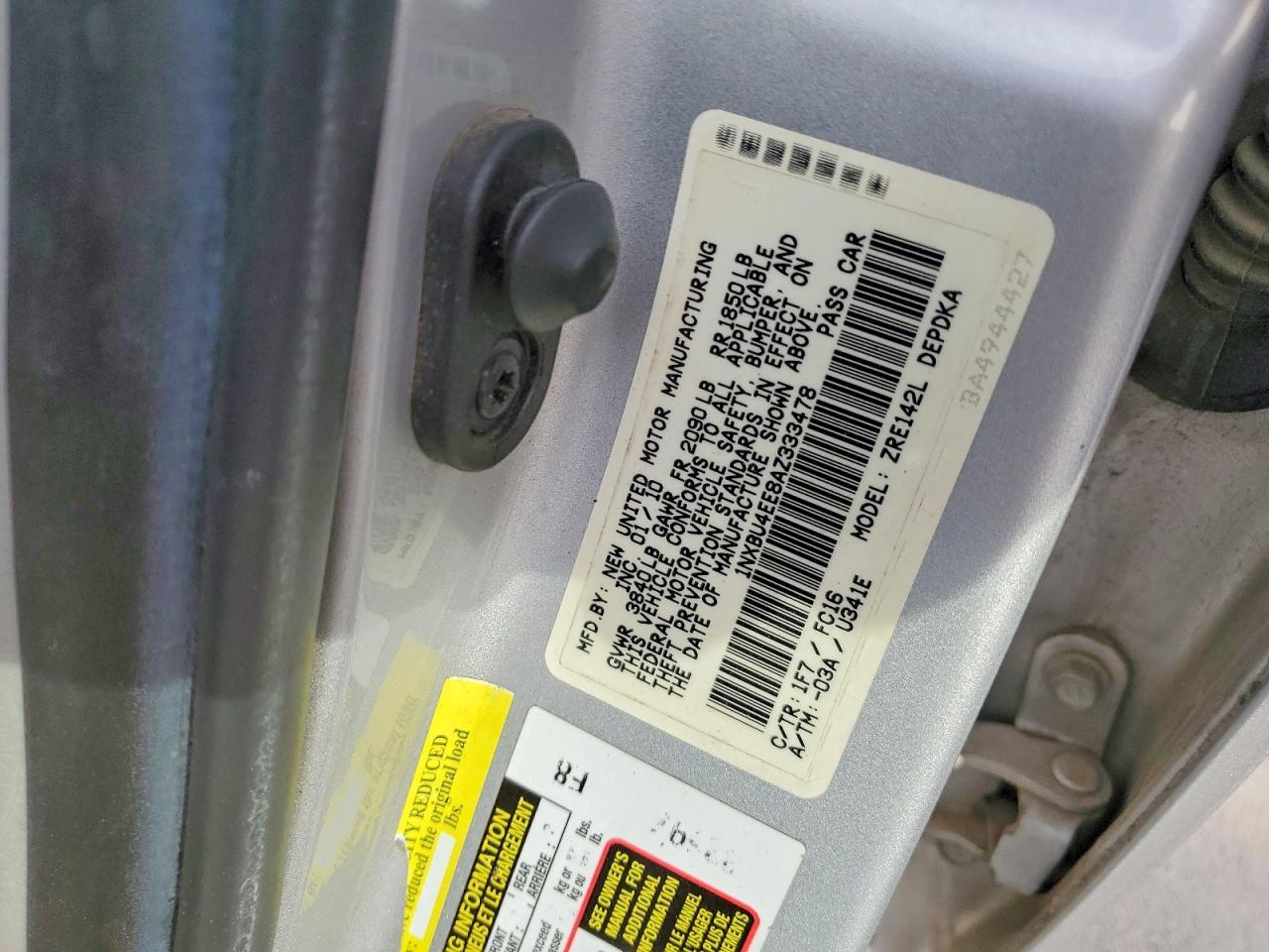 2010 TOYOTA COROLLA