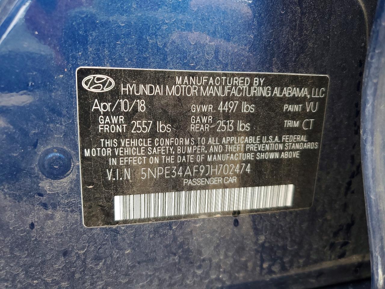 2018 HYUNDAI SONATA