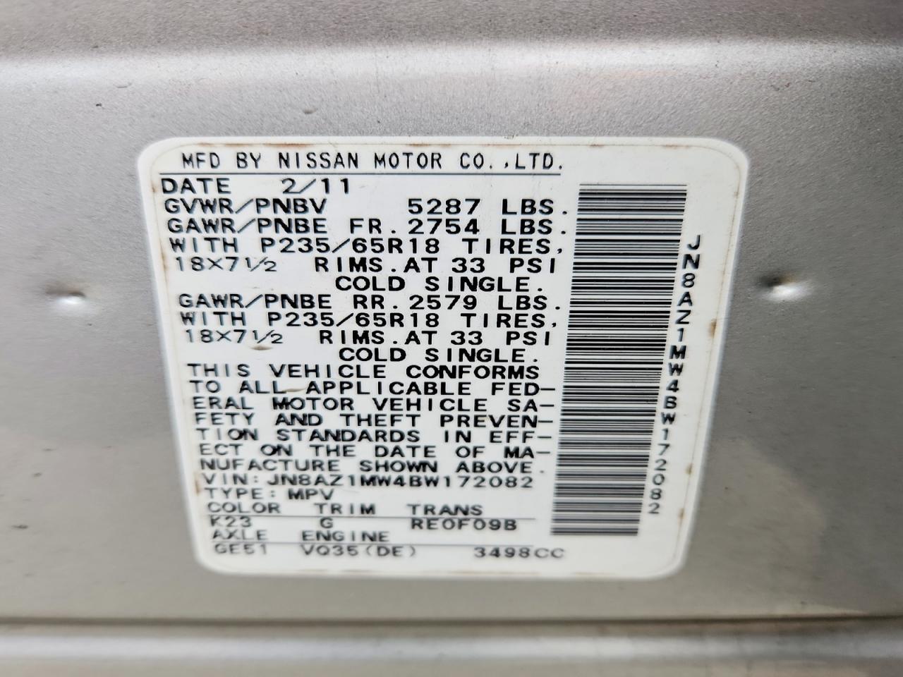 2011 NISSAN MURANO