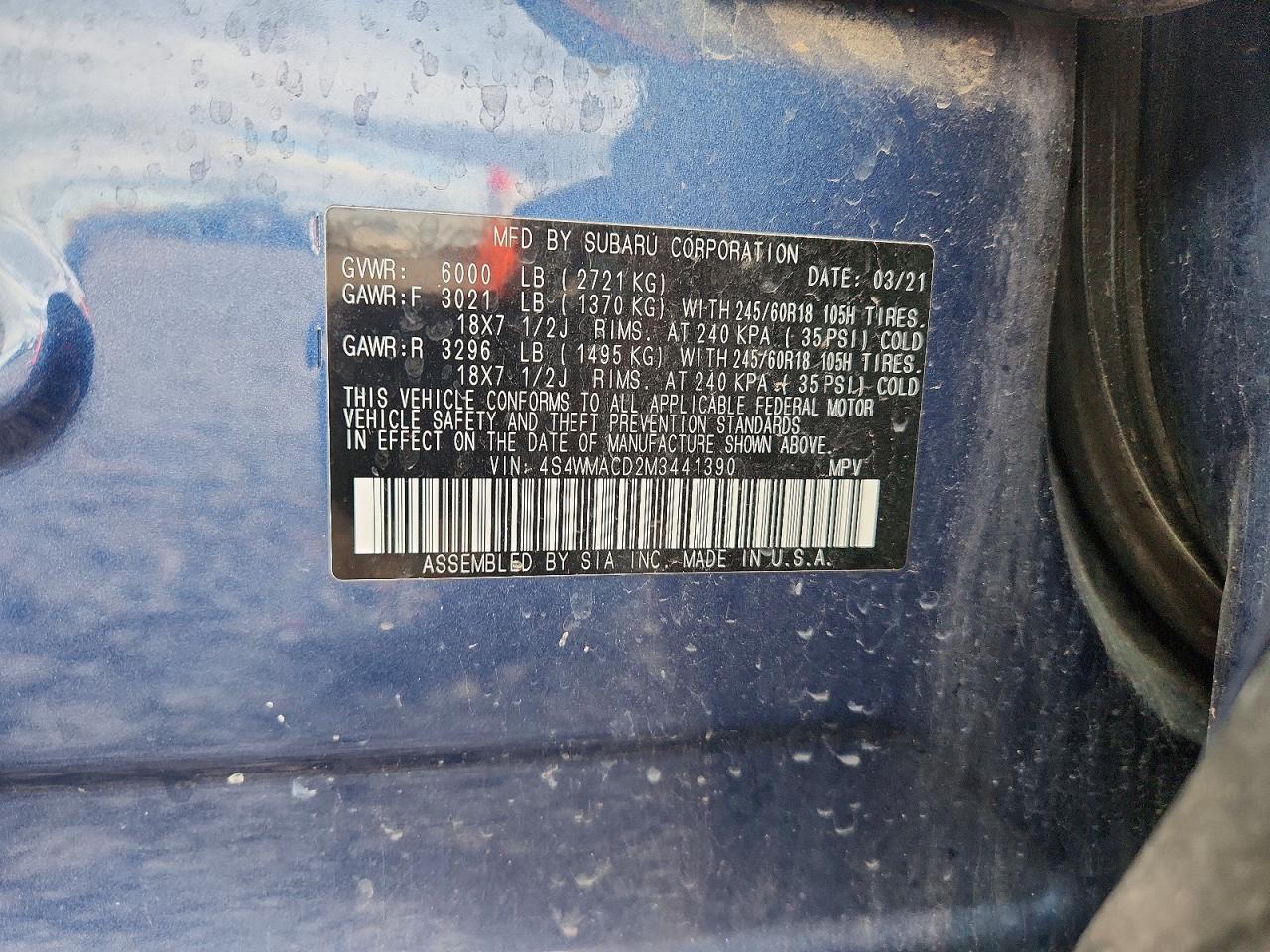2021 SUBARU Ascent